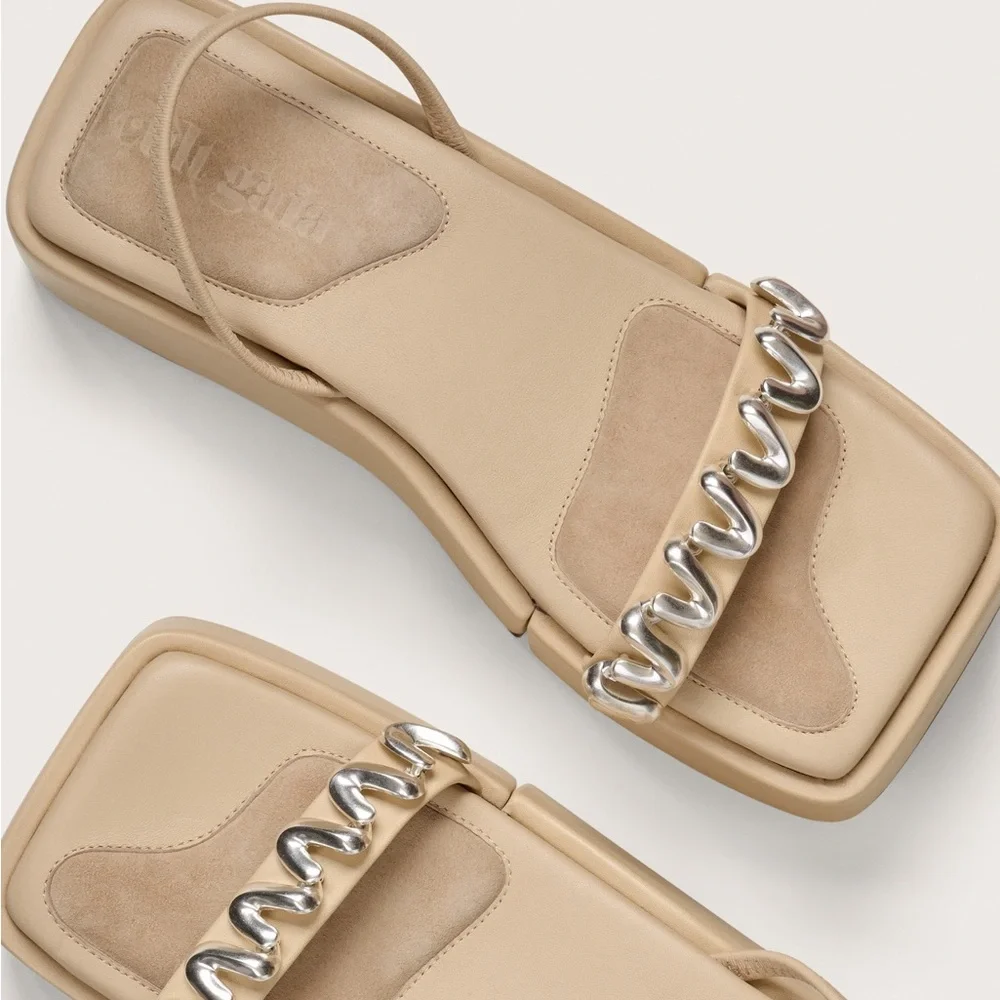 CULT GAIA Leather Onyx Platform Sandals